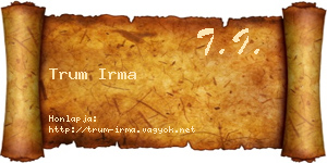 Trum Irma névjegykártya